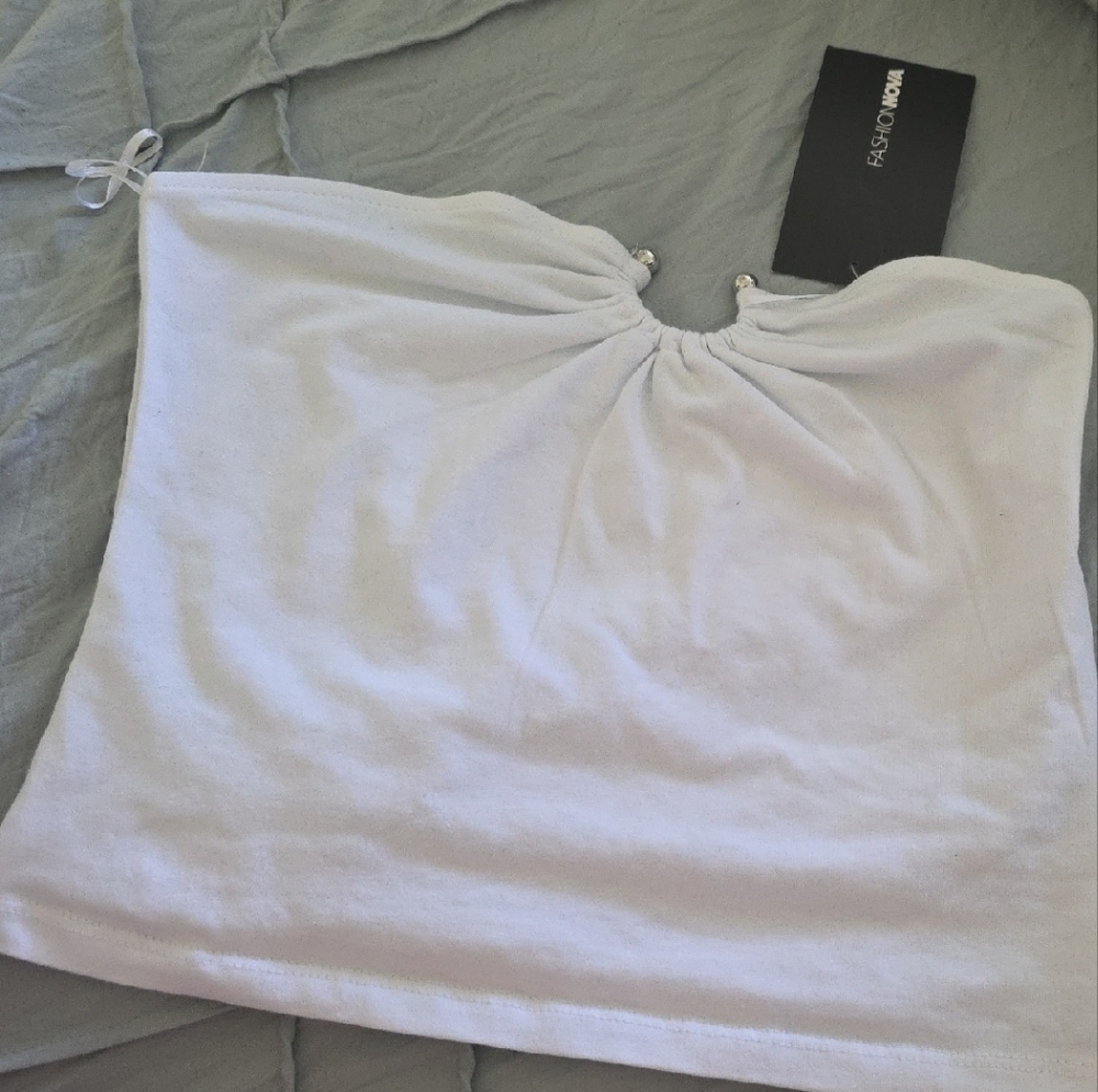 Fashion Nova Elegant White Crop Top
